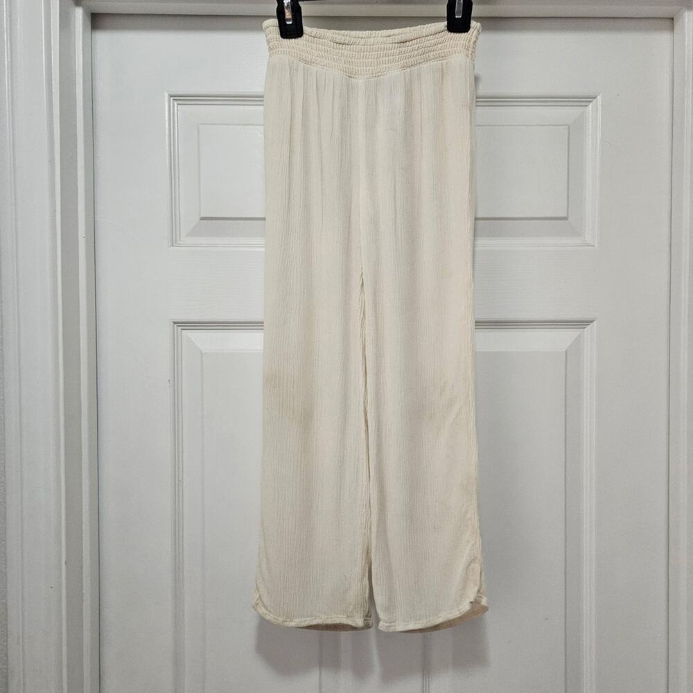 Art Class Textured Cream Fabric Pants